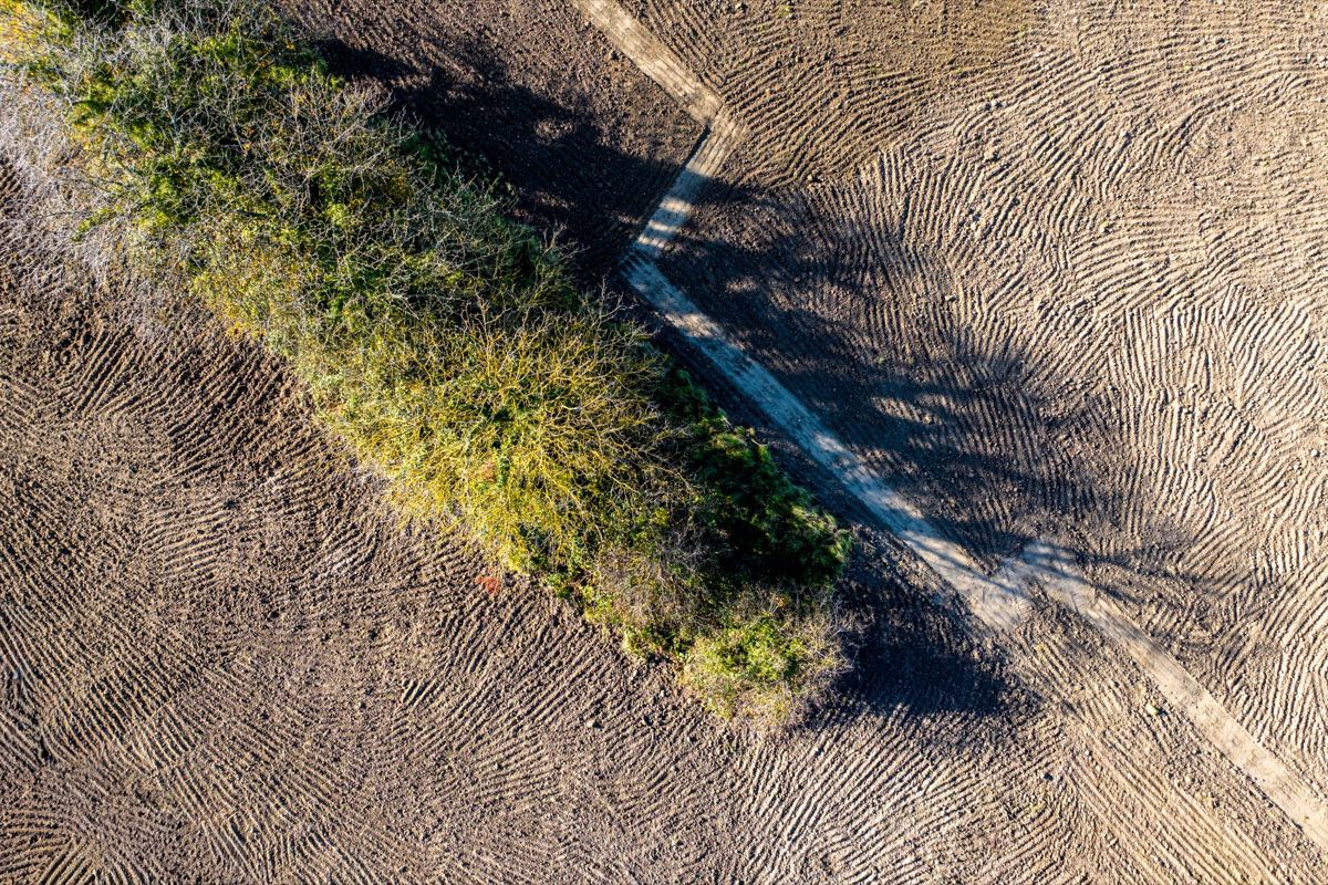 Vue zenithale terrain par drone