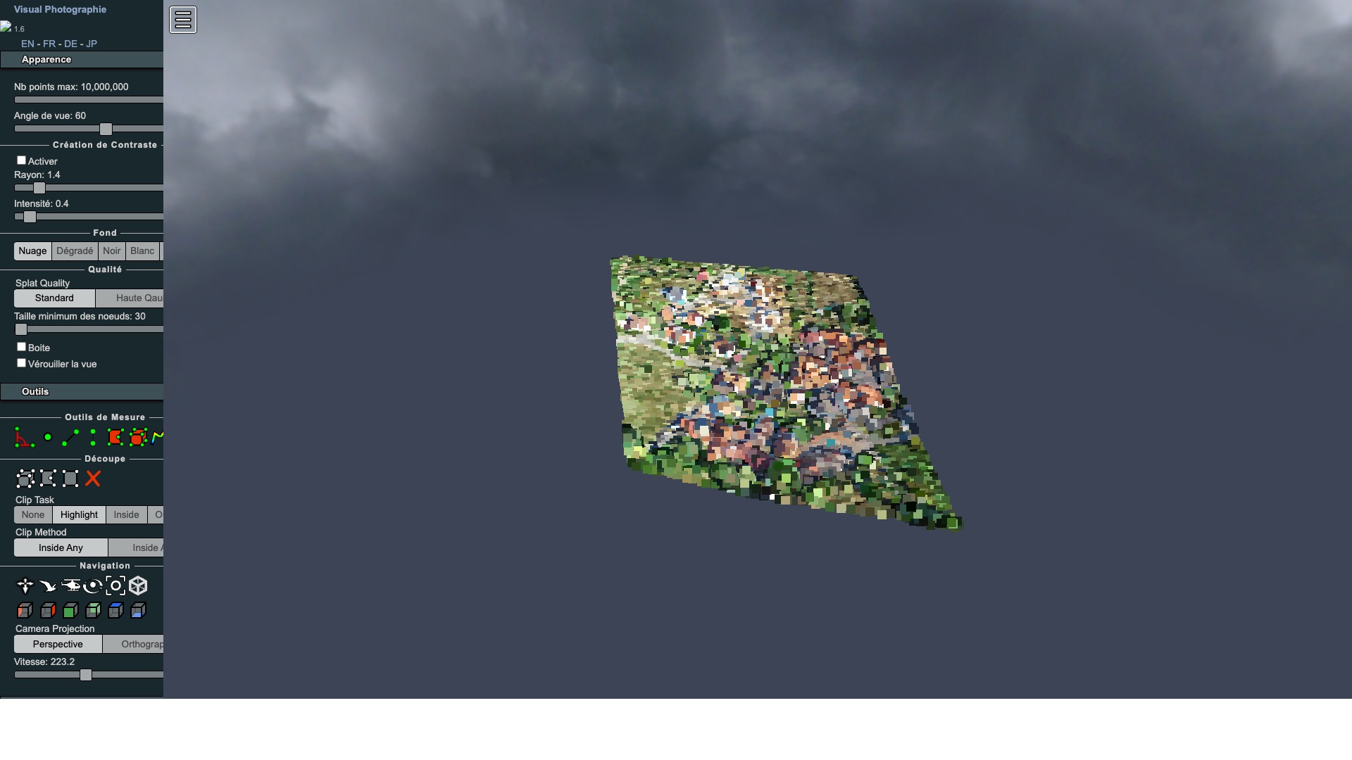 Nuage de points 3D chantier viticole Rangen Alsace