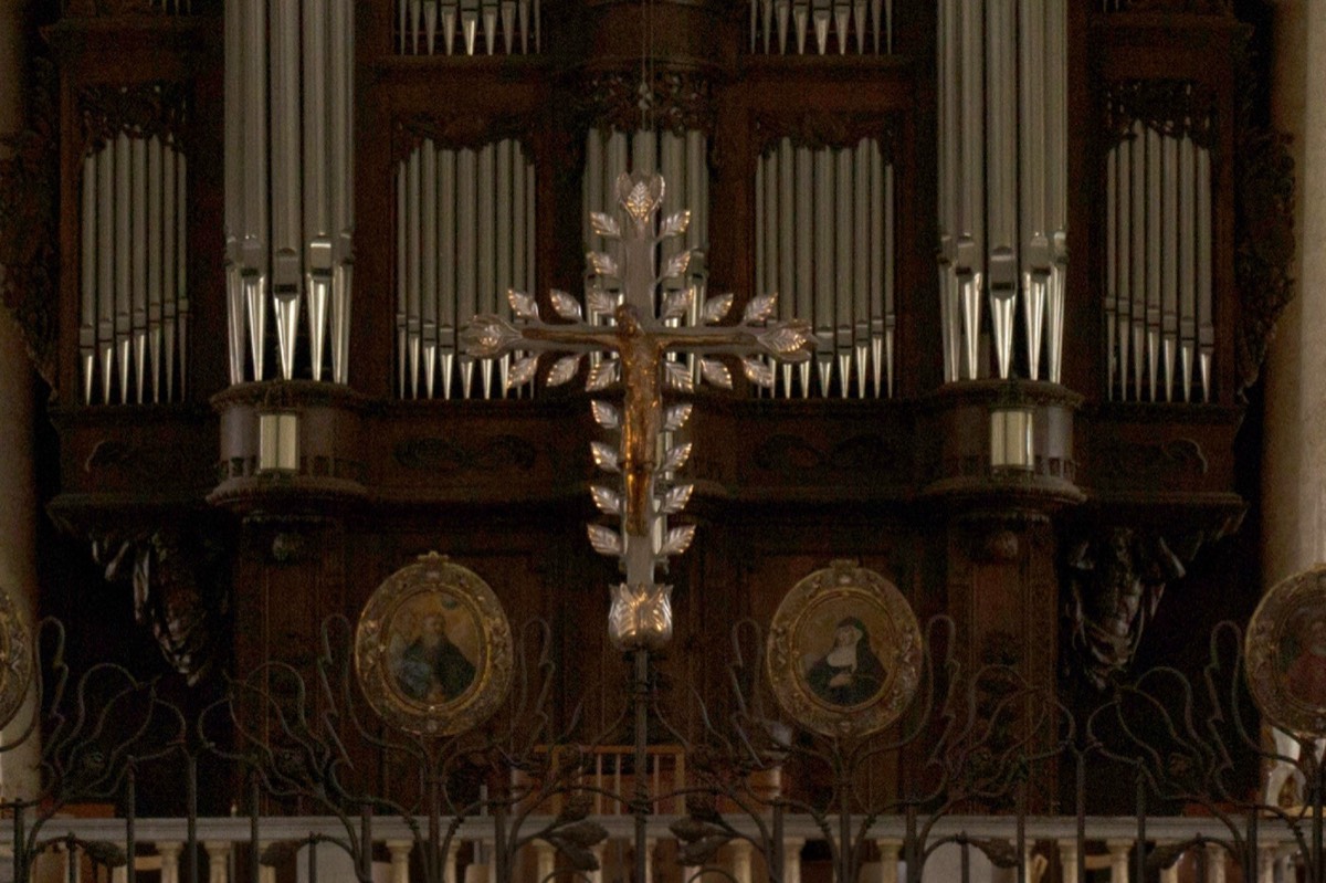 Tuyaux de l'orgue au pixel près, détail à 100 % du gigapixel